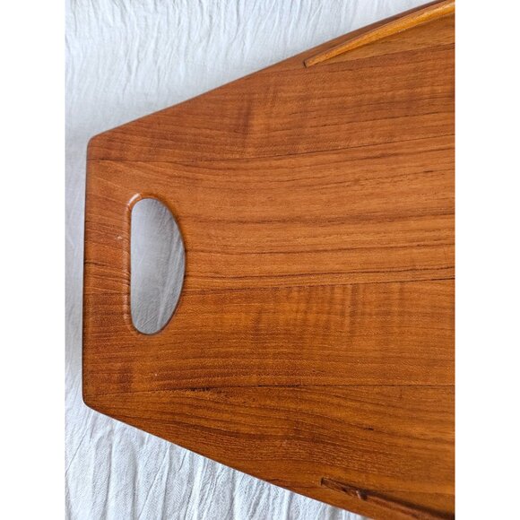 Vintage Staved Teak Surfboard Wood Danmark Tray Jens Quistgaard Made in Denmark, - Picture 8 of 10